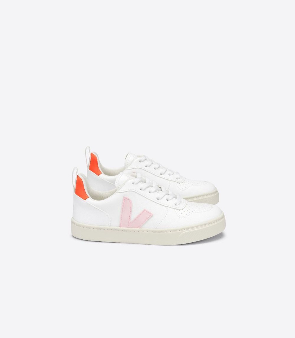 Tenis Veja Niños - V-10 Lace Cwl - Blancos/Naranjas - 134ENCGHJ